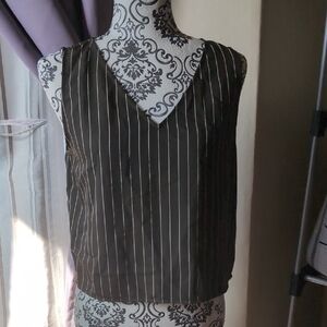 Babaton Green Pinstripe Sleeveless Top Small